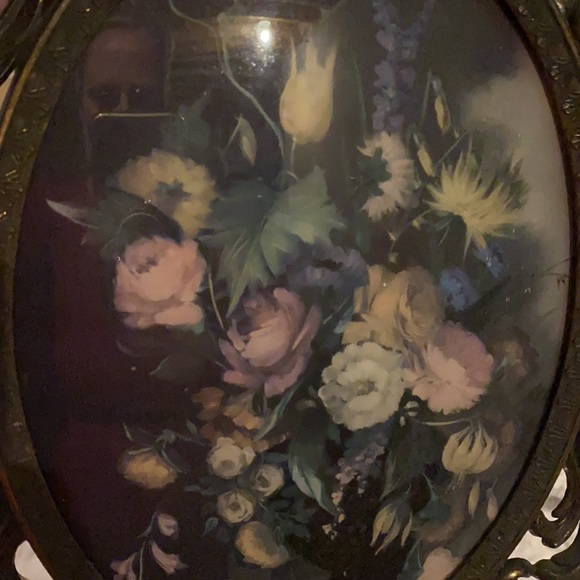 Antique flower picture wall hanging - Picture 3 of 5